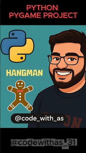 Hangman Game in Python | Pygame Full Project |@codewithas_31 #viral #youtubeshorts #shorts