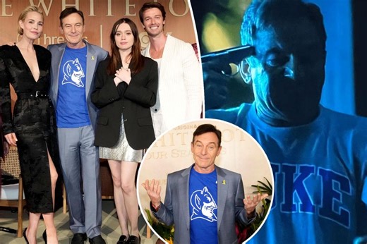 ‘White Lotus’ star Jason Isaacs trolls Duke at Season 3 finale event after school slammed controversial scene