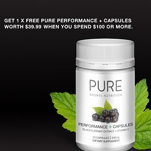 Score 1 x PURE Performance Capsules (worth $39.99) for FREE with all orders $100 or more! 🙌 PURE Performance Capsules are a great addition to support training and general well-being. Filled with potent antioxidants and Vitamin C, they help increase blood flow around the body to enhance endurance, aid recovery and support immunity. Offer ends midnight NZTD 27/02/22, while stocks last. | PURE Sports Nutrition