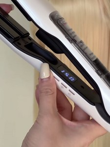 Hair Straighteners with Steam Professional 2 in 1 Ceramic Steam Flat Iron Hair Straightener with 360° Swivel Cord Straightener and Curling Iron for Straight Curly Frizzy Hair, White