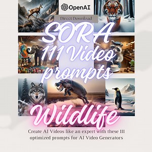 111 SORA Prompts for Professional Wildlife AI Videos, Digital Art, Openai - Etsy Canada