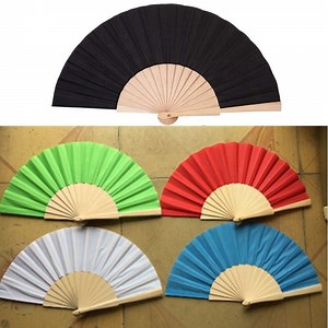 [Hot Item] Wholesale Custom Printed Large UV Reactive 13 Inch Bamboo Hand Folding Fan