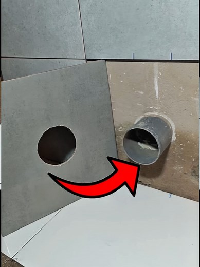 Measure & Drill Ceramic Tiles Around Pipes (Simple Trick!)
