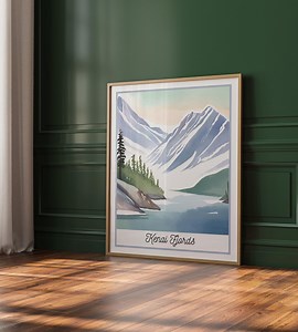 Kenai Fjords National Park Printable | Glacier Watercolor Wall Art | Alaska Landscape Decor | National Park Poster | Digital Download - Etsy