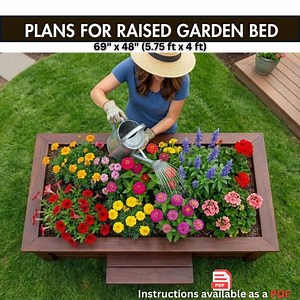 69x48 DIY Raised Garden Bed Plans With Build PDF Instruction - Woodworking Plan for Outdoor Planter Box, Raised Garden Box Blueprints, Home - Etsy Australia