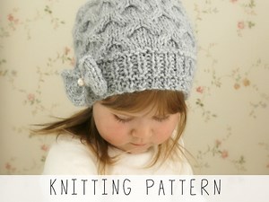 Slouchy Beanie KNITTING PATTERN, Girls Winter Hat Knit Pattern, Cable Hat Pattern, Women's Beanie Hat Pattern With a Bow I Krista - Etsy Australia