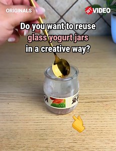 Glass yogurt jars can be recycled to make something really creative.. | WTVideo