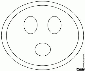 The emoticon of the surprise coloring page printable game