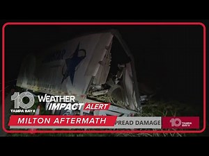 Trucks in Fort Pierce tipped over from Hurricane Milton