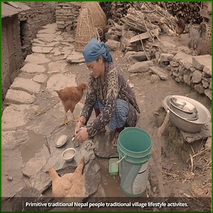 Primitive traditional Nepal people traditional village lifestyle activites. | Villager Nomadic