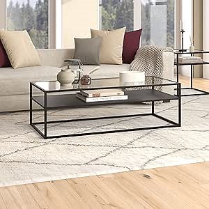 Ada 54'' Wide Rectangular Coffee Table in Blackened Bronze
