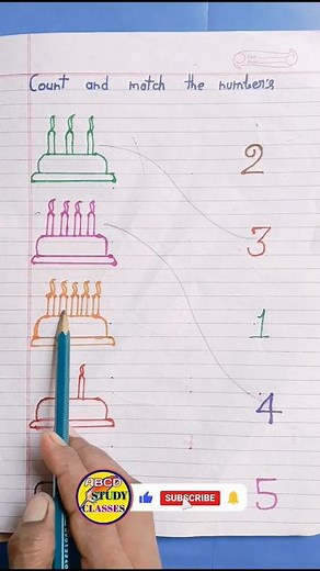 Count And Match The Number/ Maths Worksheet/ UKG Maths Worksheet #lkg #ukg #shortsfeed #maths