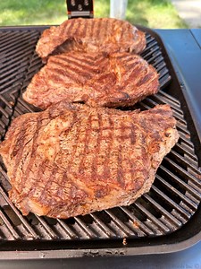 Gas Grilled Ribeye Steaks | GrillinFools.com