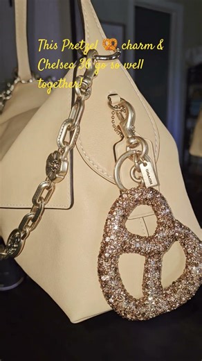 Coach Chelsea 36 & 🥨 charm so Beautiful!#coachbags #charms #vanilla #handbags @coach