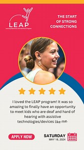 Experience the magic of LEAP! Join us for an immersive session like no other, where testimonies like this speak volumes. Don't miss out on our upcoming May 18 session: https://bit.ly/3UefLEP! #agbell #agbellleap #communityconnections #hearinglosssupport #empowermentthroughcommunication #deafcommunity #inclusiveeducation #skilldevelopment #connectingwithpeers #deafawareness #enhancedaccessibility | Alexander Graham Bell Association for the Deaf and Hard of Hearing
