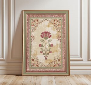 Mughal Floral Arch Print, Indian Wall Art, Oriental Botanical Poster, Jaipur Palace Fresco Design, Heritage Home Decor - Etsy Australia