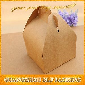 [Hot Item] Emballage de boîte à gâteau en kraft brun avec poignée en papier