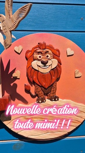 🦁bouvelle création toute mimi!!!🦁 #ludoetsesboutsdebois #boisnaturel #boismassif #woodcreations #projet #bois #chantournage #intarsia #lions | Ludo et ses bouts de bois
