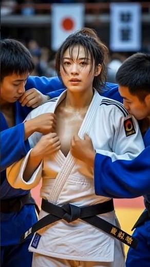 AI Judo Girl Airi Faces Intense Fight 🥋 #shorts #ai #athlete