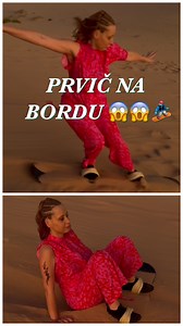 Nikoli še nisem bila na bordu. 🙈🏂🏂🏂 Kaj šele na bordu na pesku 🤷‍♂️😱 Ampak mi kar dobr gre, se mi zdi 🤣🏝️ #sandboarding #desert #maraaya #raaymusic #dobrgre | Maraaya