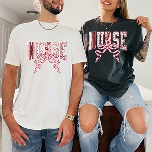 Valentine Nurse Shirt, Retro Nurse Bow Tee, Comfort Colors Nurse Gift, RN CNA Valentine, Pink Nurse Shirt, Pediatric Nurse Valentine Gift - Etsy