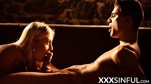 XXX SINFUL - Passionate couple has exotic sex on a sweet vintage couch