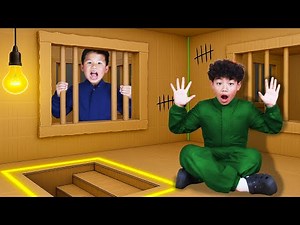 Kaden & Eric Escape the Cardboard Jail Challenge!