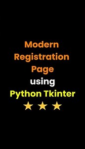 Modern Registration Page using Python Tkinter #python #coding #programming #pythonprogramming