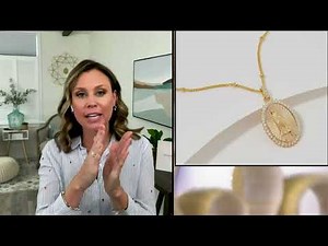 Diamonique Madonna Pendant with Chain, Sterling Silver on QVC