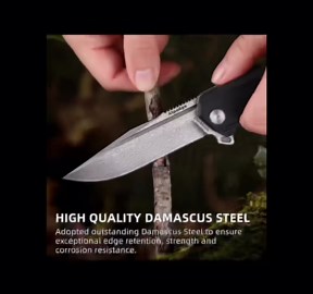 Professional Folding Knife with 14C28N Steel Blade, HRC 60-62 Hardness & Ceramic Ball Bearing, Camping, Hunting