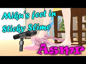 Miku's Sticky feet in slime ASMR