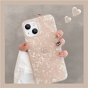 Compatible with iPhone 12 Pro Case,Cute Glitter Pearly-Lustre Shell Pattern Slim Soft TPU Phone Case for Women Girls