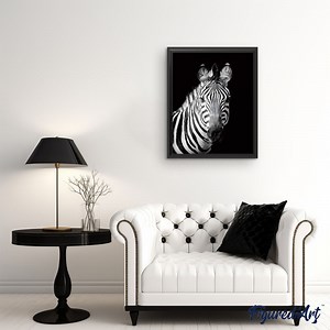 Zebra White And Black Face