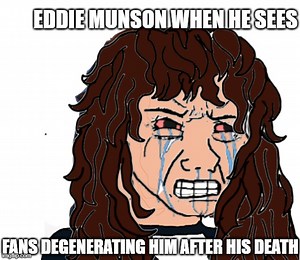 Eddie Munson Crying | Crying Wojak