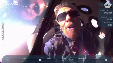 Virgin Galactic's Richard Branson speaks after reaching edge of space
