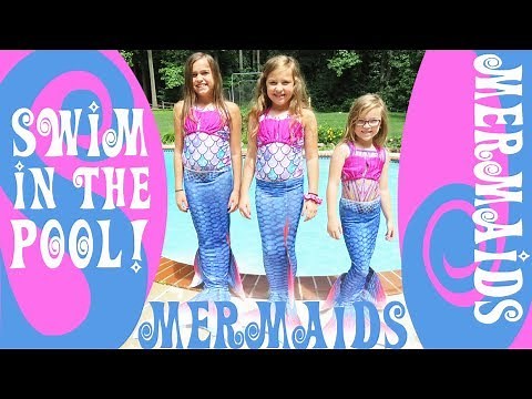 Mermaids Swimming in the Pool! | Crazy8Family