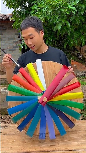 Raju made a duck rainbow house🥰~mini wood toy~woodworking art skill/hand carfts/#shorts#ytshorts‌
