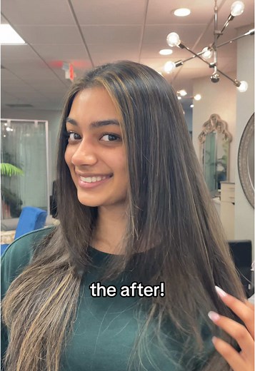 Stunning Caramel Highlights Transformation at Salon