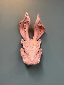 Fantasy Rabbit Wall Head – Hand-painted Animal Mask | Quirky Wall Art | 3D Printed Bunny Sculpture for Home - With Display Stand - Etsy