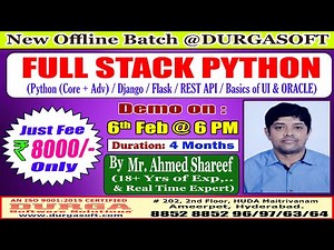 FULL STACK PYTHON Offline Training @ DURGASOFT