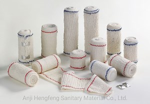 [Hot Item] Red (Blue) Line Elastic Crepe Bandage Medical ISO13485 Approved
