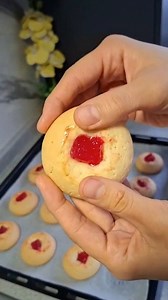 128K views · 1K reactions | Jam-Filled Thumbprint Cookies Yield:...