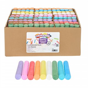 Colorations DustLite Washable Sidewalk Chalk ? Classroom Value Pack 126 pieces