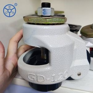 [Hot Item] Wbd High-Adjustability Extended-Stem Leveling Castor Corrosion-Resistant Heavy Duty Threaded Stem Machine Retractable Casters with Ivory Hue Powder Coat Paint