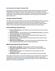 How Long Does Clear Aligner Treatment Take - SlideServe