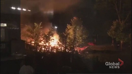 Fire at downtown Toronto homeless encampment