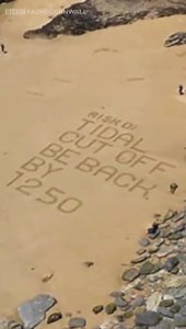 How do you get important beach safety messages across? You write them in the sand, obvs! 😁 | BBC Cornwall