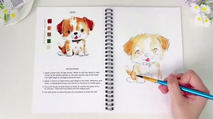 SLWBZ Watercolor Workbooks Coloring Book, Beginner Friendly Painting Kit, Easy Exquisite with Steps, Creative Exploration Watercolor Book with Paint Set for Adults Teens (Cute Rabbit, with Paint)