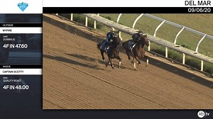 Wyfire (Outside), 47.60, and Captain Scotty, 48.00, worked 4 Furlongs at Del Mar Racing on September 6th, 2020, for trainer Peter Miller. | XBTV