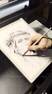 20K views · 2.3K reactions | #drawing #JesusChrist #Catholic #art #pencil #charcoal #art #artwork #artist | Catholic Art Reproduction | Facebook